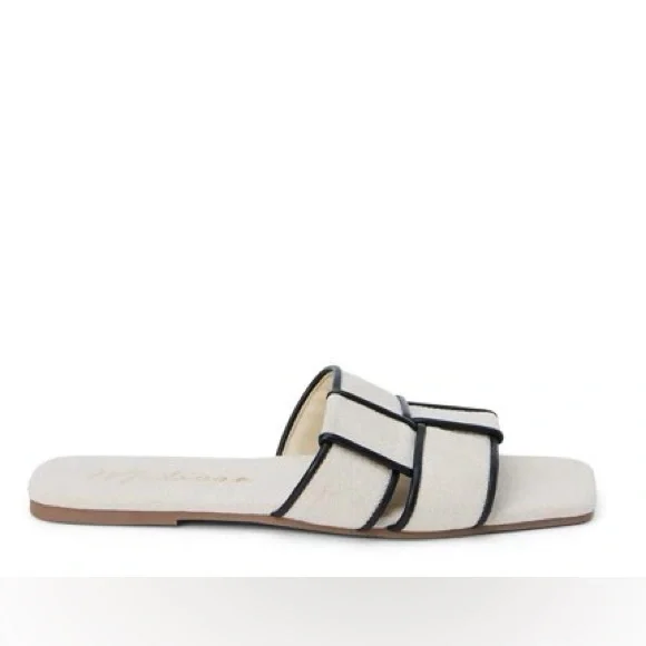 Matisse Biscayne Flat Sandals in Ivory / Natural Linen Sz. 10 NEW - Picture 5 of 15